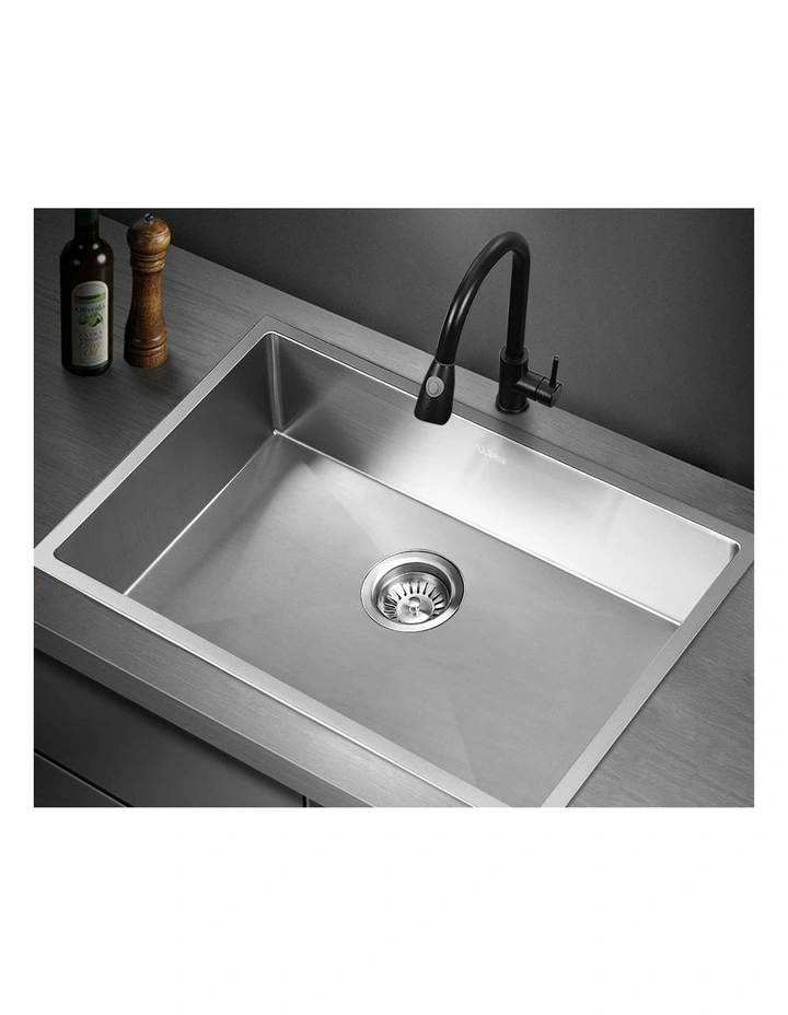 Welba Kitchen Sink 70X45CM Stainless Steel Single Bowl Basin With Waste Silver image 5