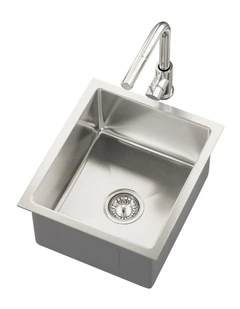 Welba Kitchen Sink 44X38CM With Pull Out Mixer Tap Stainless Steel Single Bowl
