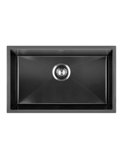 Welba Kitchen Sink 70X45CM Stainless Steel Single Bowl Basin With Waste Black