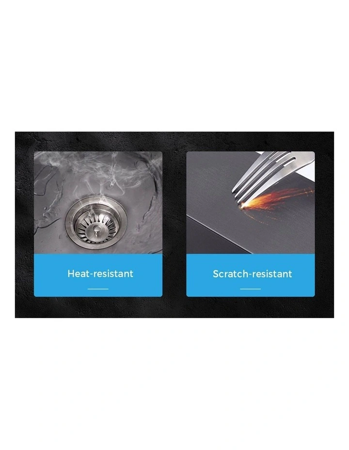 Welba Kitchen Sink 70X45CM Stainless Steel Single Bowl Basin With Waste Black image 6