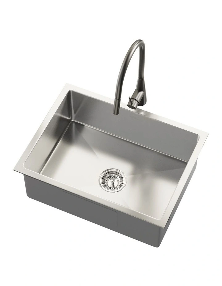 Welba Kitchen Sink 60X45CM With Pull Out Mixer Tap Stainless Steel Single Bowl image 1