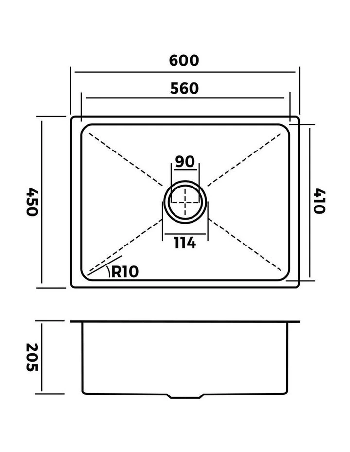 Welba Kitchen Sink 60X45CM With Pull Out Mixer Tap Stainless Steel Single Bowl image 3