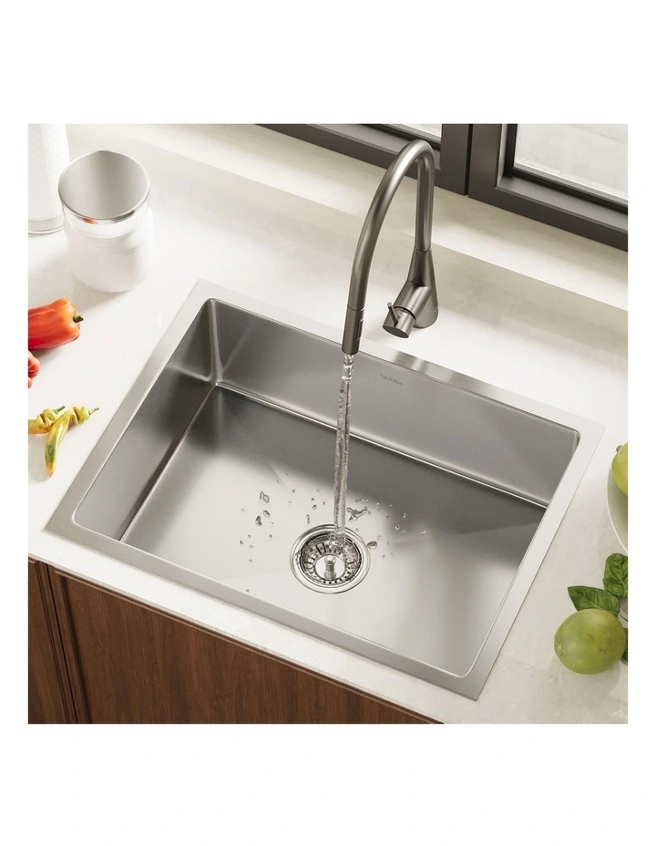 Welba Kitchen Sink 60X45CM With Pull Out Mixer Tap Stainless Steel Single Bowl image 4
