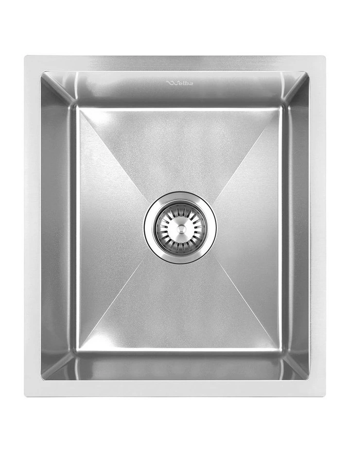 Welba Kitchen Sink 38X44CM Stainless Steel Single Bowl Basin With Waste Silver image 1