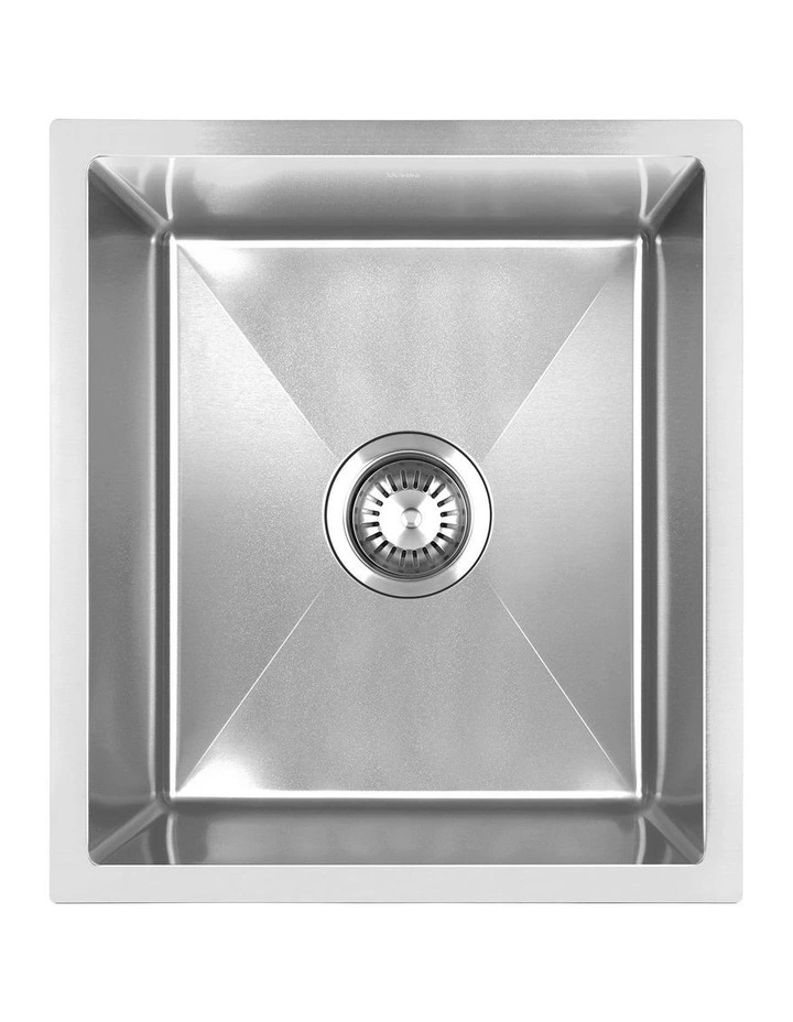 Welba Kitchen Sink 38X44CM Stainless Steel Single Bowl Basin With Waste Silver image 2