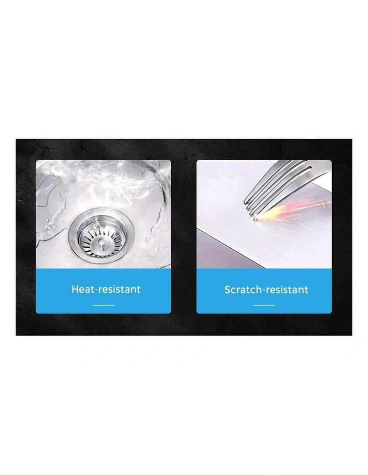 Welba Kitchen Sink 38X44CM Stainless Steel Single Bowl Basin With Waste Silver image 6