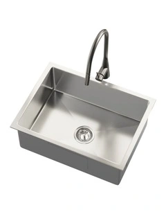 Welba Kitchen Sink 58X44CM With Pull Out Mixer Tap Stainless Steel Single Bowl