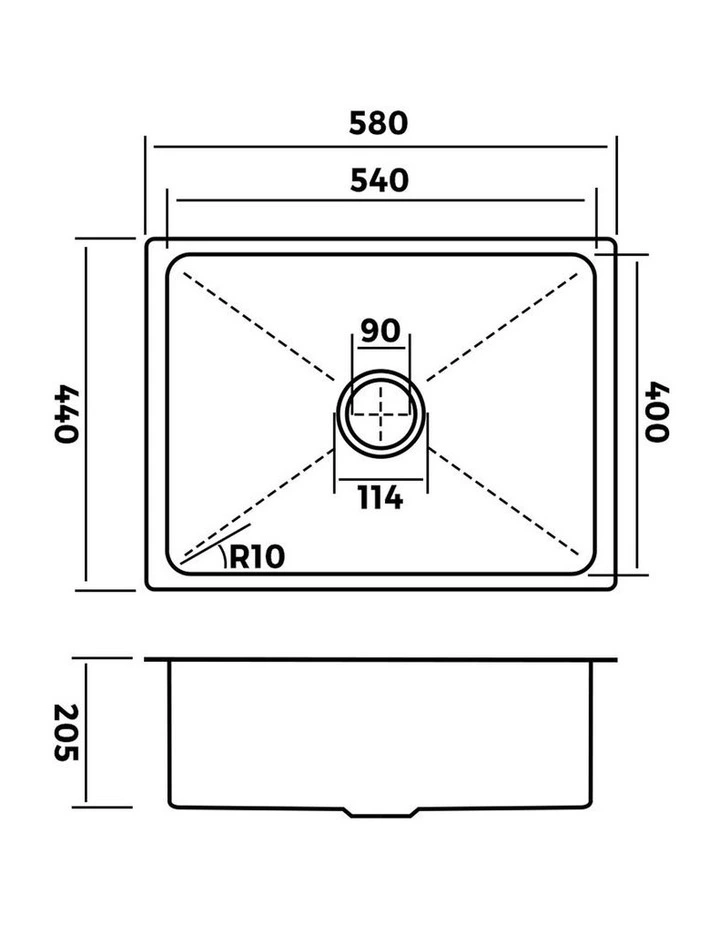 Welba Kitchen Sink 58X44CM With Pull Out Mixer Tap Stainless Steel Single Bowl image 3