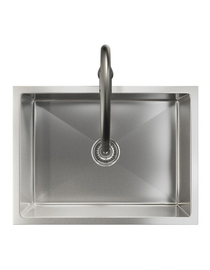 Welba Kitchen Sink 58X44CM With Pull Out Mixer Tap Stainless Steel Single Bowl image 5