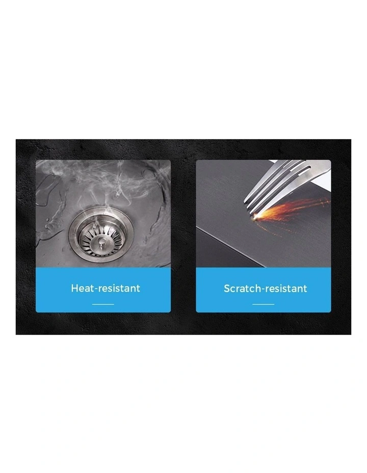 Welba Kitchen Sink Stainless Steel Basin Double Under/Top/Flush Mount Black image 6