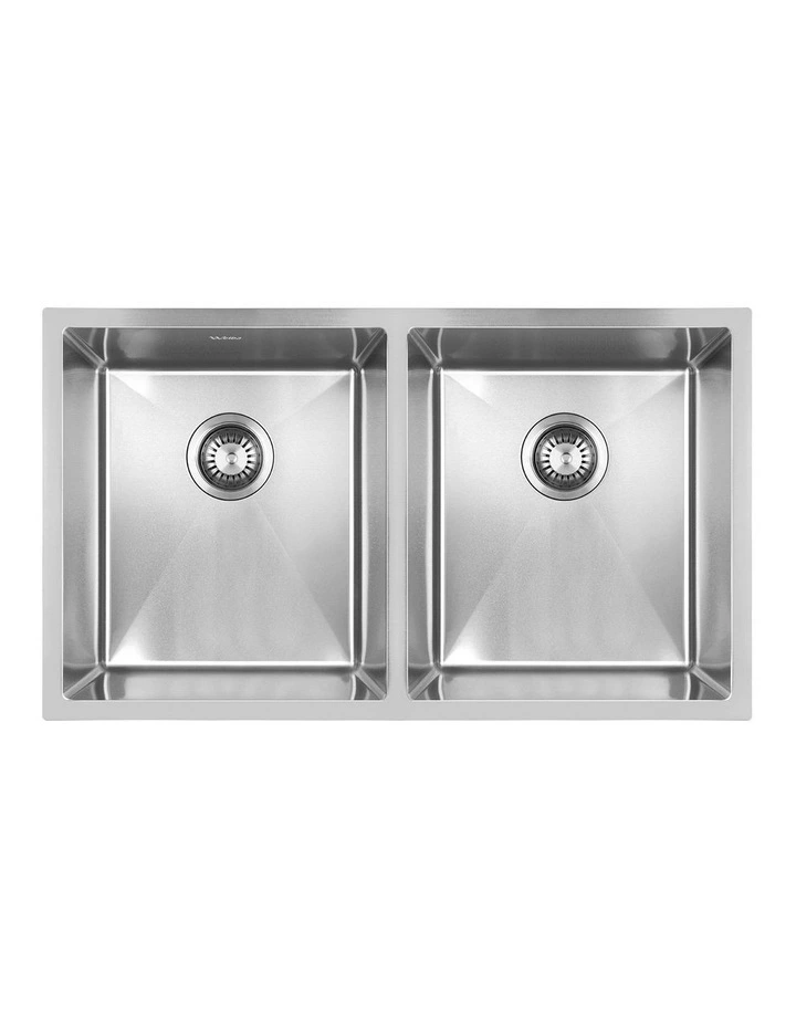 Welba Kitchen Sink Stainless Steel Basin Double Under/Top/Flush Mount 76X44CM image 2