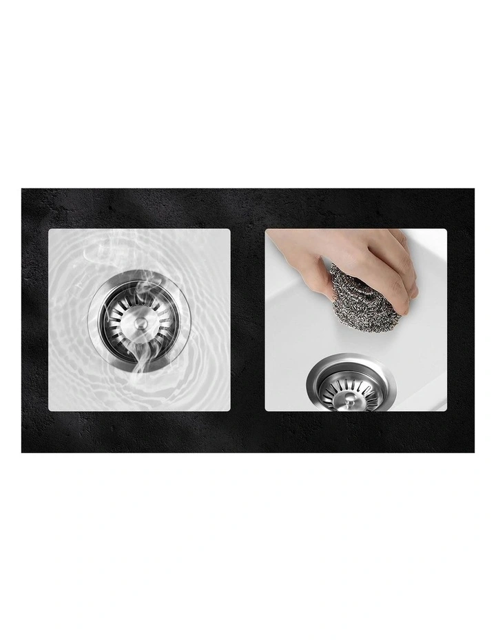 Welba Kitchen Sink 38x38cm Granite Stone Sink Basin Single Bowl White image 6