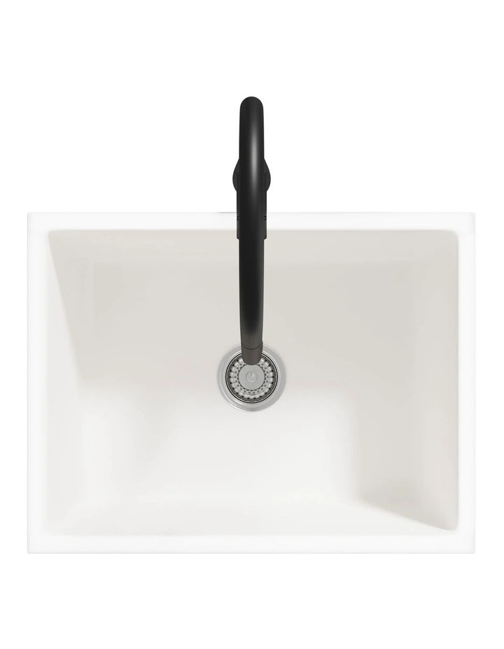 Welba Kitchen Sink Basin Granite Stonk with Mixer Tap Faucet 59cmx45cm White image 5