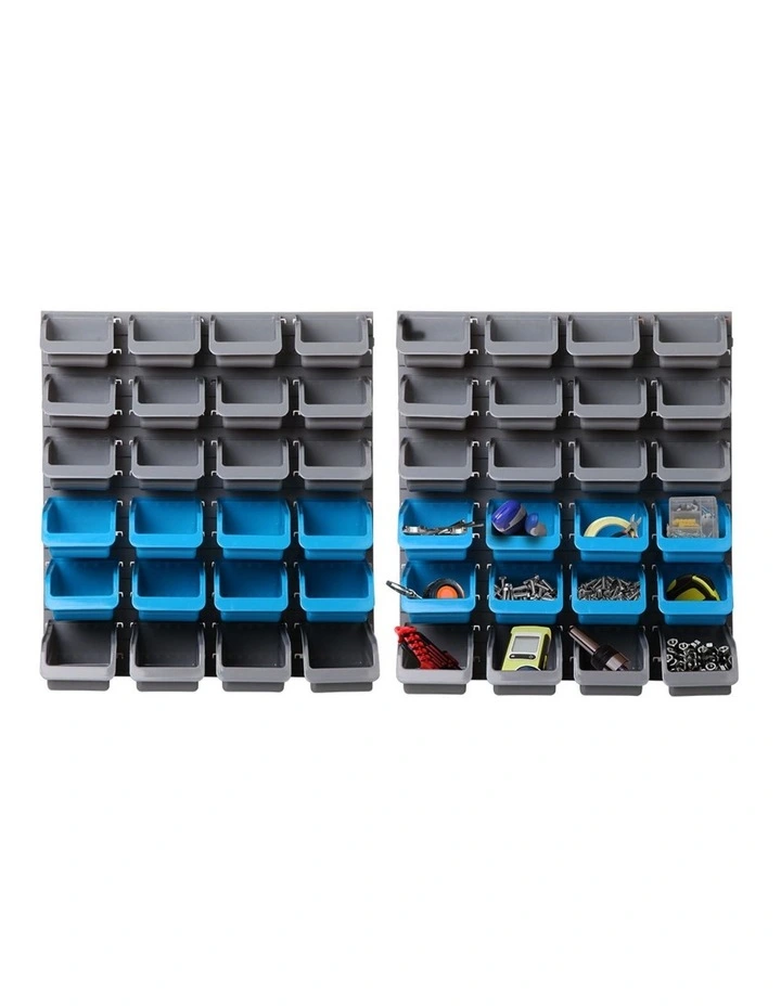 Giantz 48 Storage Bin Rack Wall Mounted Steel Board image 1