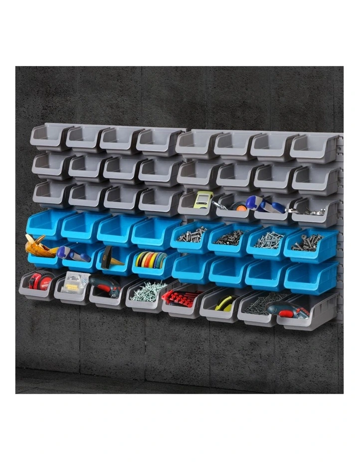 Giantz 48 Storage Bin Rack Wall Mounted Steel Board image 3