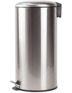 30L Pedal Bin with Stainless Steel and Plastic Construction