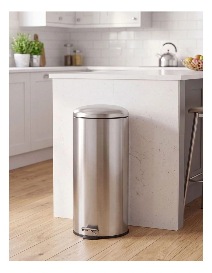 30L Pedal Bin with Stainless Steel and Plastic Construction image 5