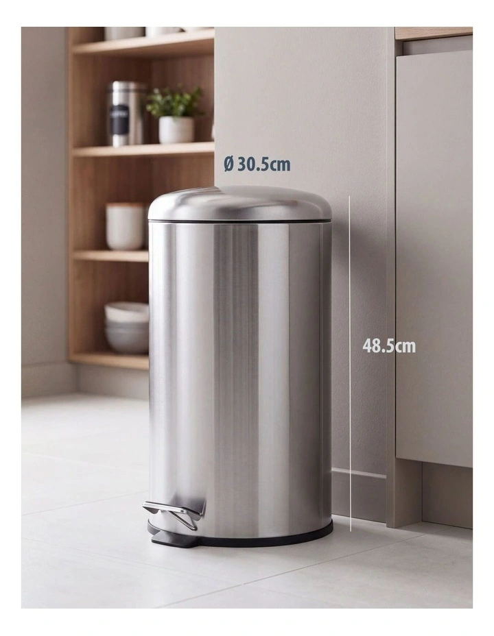 20L Pedal Bin with Stainless Steel and Plastic Construction image 2