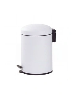 6L Compact Pedal Bin with Stainless Steel and Plastic Construction
