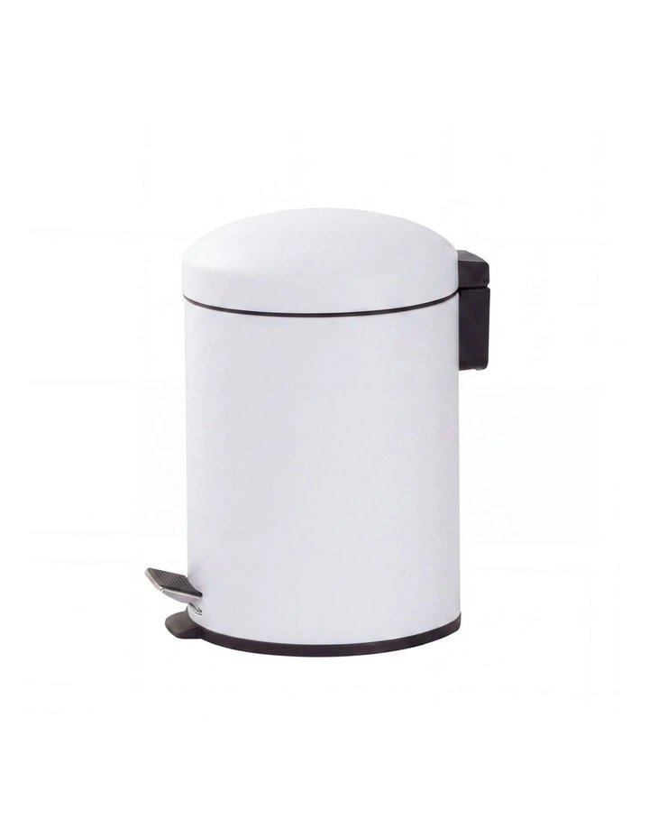 6L Compact Pedal Bin with Stainless Steel and Plastic Construction image 1