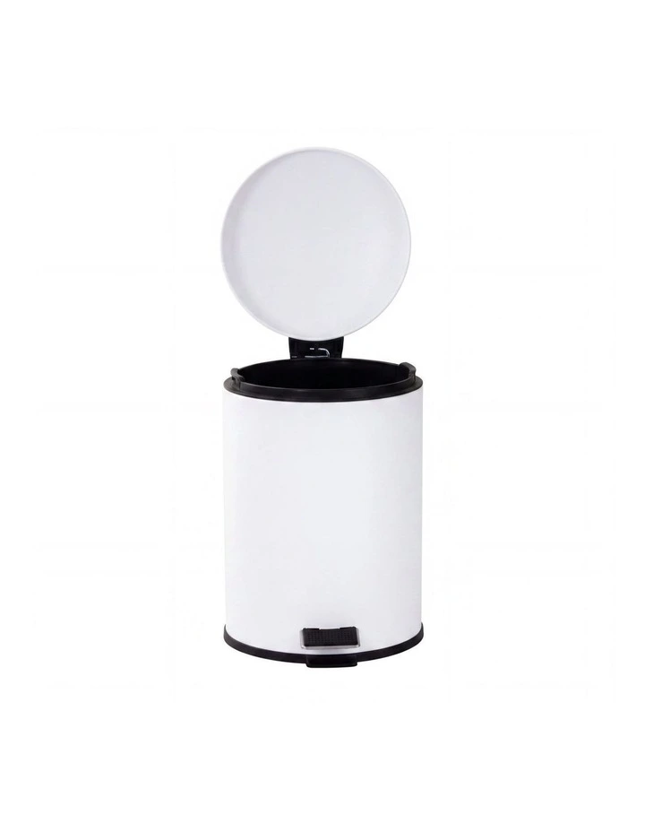 6L Compact Pedal Bin with Stainless Steel and Plastic Construction image 5
