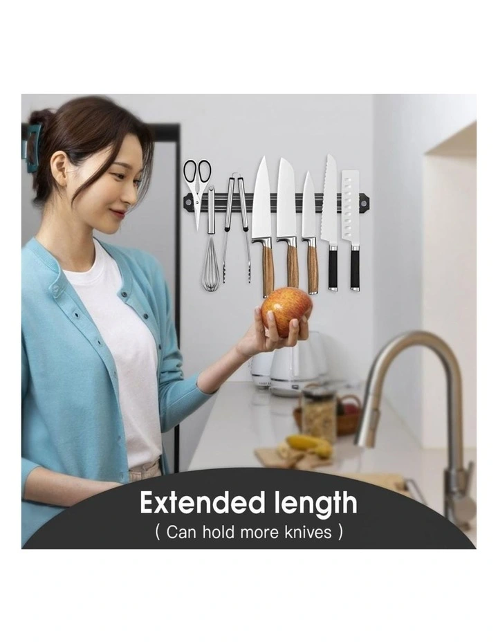 Living Today 40 cm Magnetic Knife Rack, Black - Wall Mount image 2