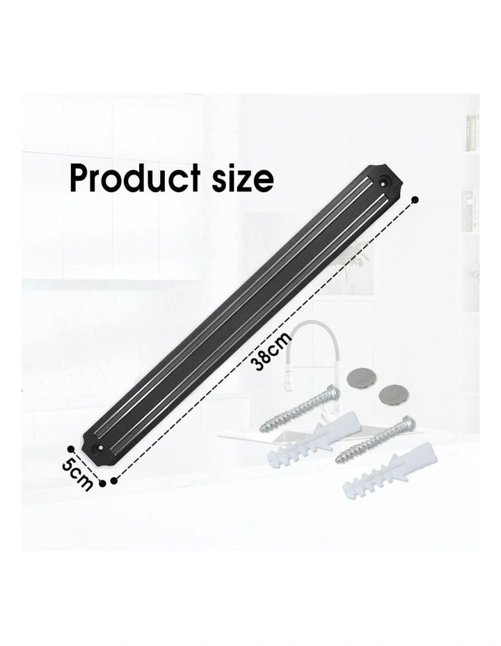 Living Today 40 cm Magnetic Knife Rack, Black - Wall Mount image 4
