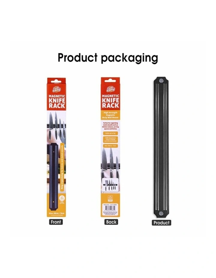 Living Today 40 cm Magnetic Knife Rack, Black - Wall Mount image 5