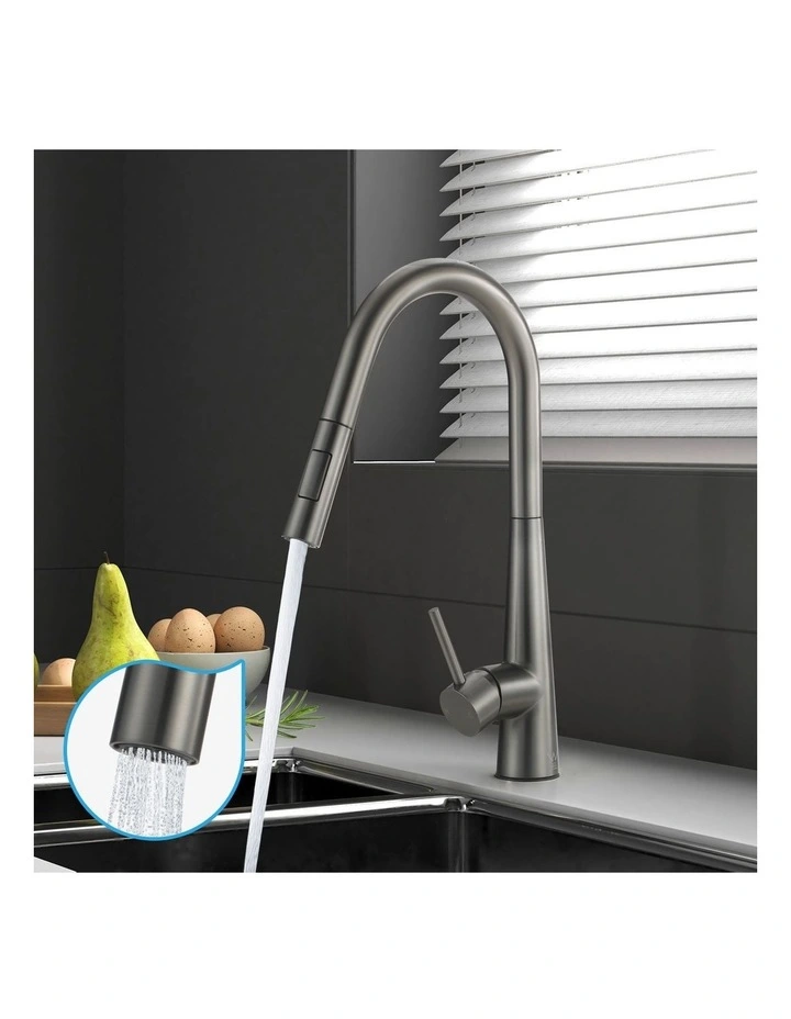 Kitchen Mixer Tap Pull Out Faucet 2-Mode Sink Basin Swivel Grey image 4