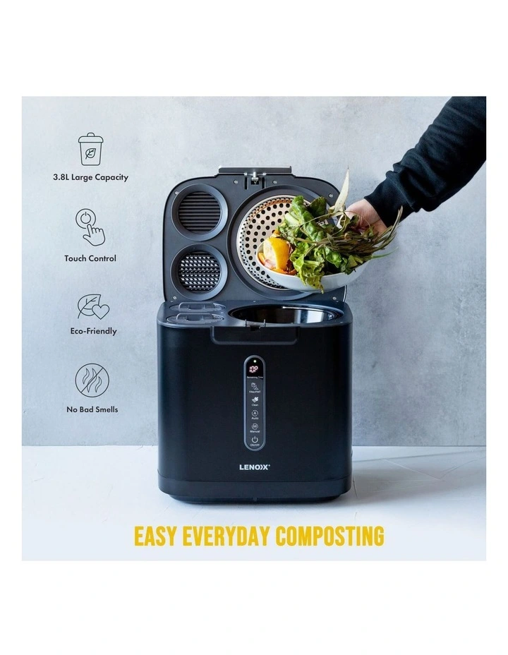 Electric Food Waste Composter 3.8L Kitchen Countertop Bin with Fast 3-Hour Cycle image 2