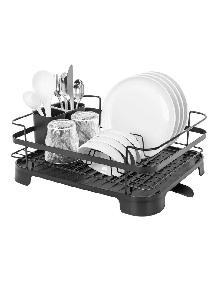 Steel Frame Dish Drying Rack Durable Steel Frame, Removable Utensil Holder, Compact Size image 4