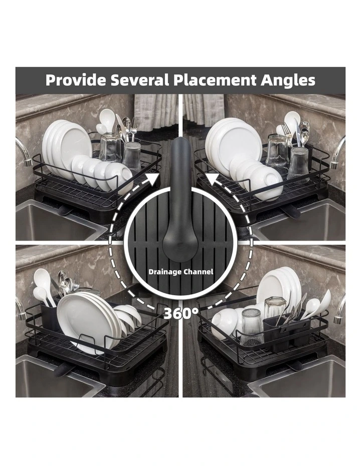 Steel Frame Dish Drying Rack Durable Steel Frame, Removable Utensil Holder, Compact Size image 6