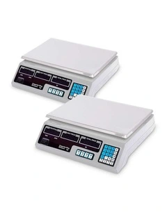 SOGA 2 Pack 40kg Digital Commercial Scales - White