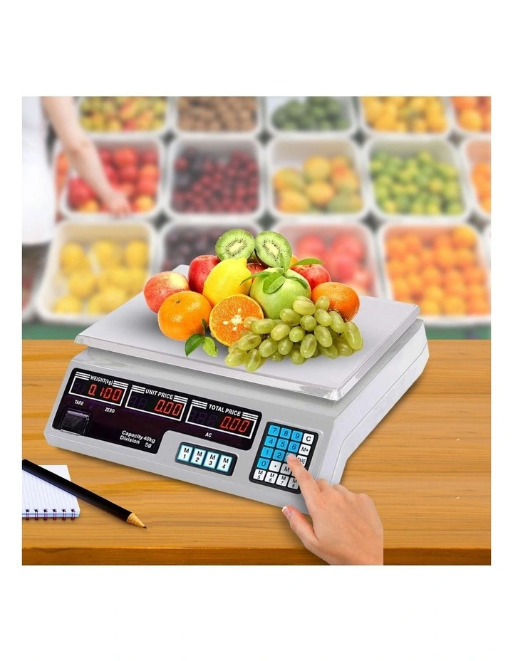 SOGA 2 Pack 40kg Digital Commercial Scales - White image 2