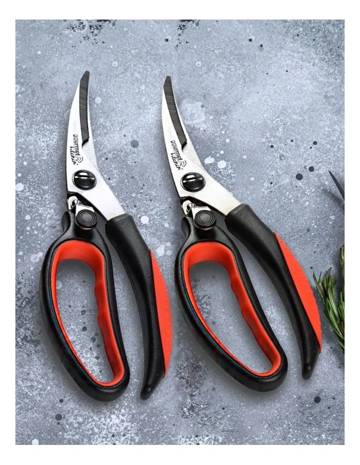Gourmet Kitchen Multi Purpose Kitchen Scissors (Set of 2) Silver image 2