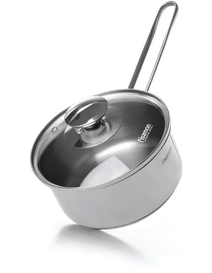 Fissman Saucepan Bambino Series Stainless Steel With Glass Lid 0.9L image 1