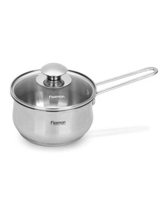 Fissman GULLIVER Saucepan 1.1L With Glass Lid Stainless Steel 14x7.5cm