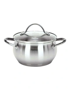 Fissman Stockpot Martinez Series Stainless Steel With Glass Lid 1.8L