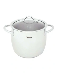 Fissman Stockpot VIVIEN Series Stainless Steel with Glass Lid 7.7L