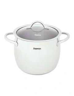 Fissman Stockpot Vivien Series Stainless Steel With Glass Lid 5.7L