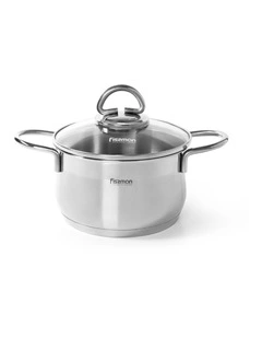 Fissman Stockpot Monica Series Stainless Steel With Glass Lid 1.9L