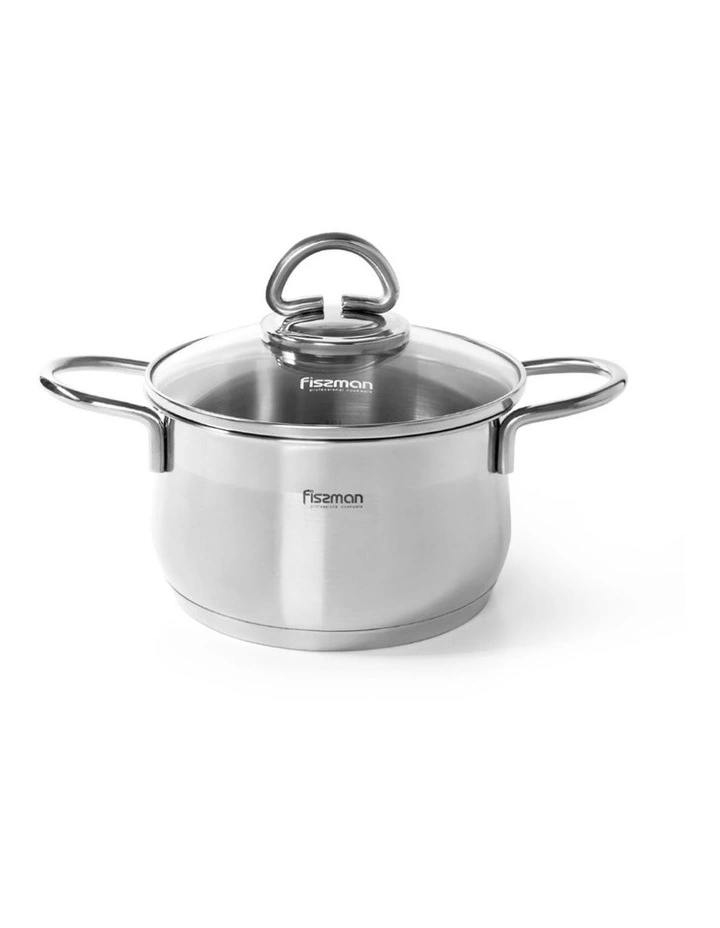 Fissman Stockpot Monica Series Stainless Steel With Glass Lid 1.9L image 1