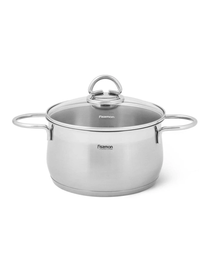 Fissman Stockpot Monica Series Stainless Steel With Glass Lid 6.1L image 1