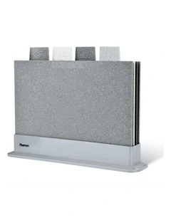 4pc Fissman Index Cutting Chopping Board Set Grey 29x22.5cm