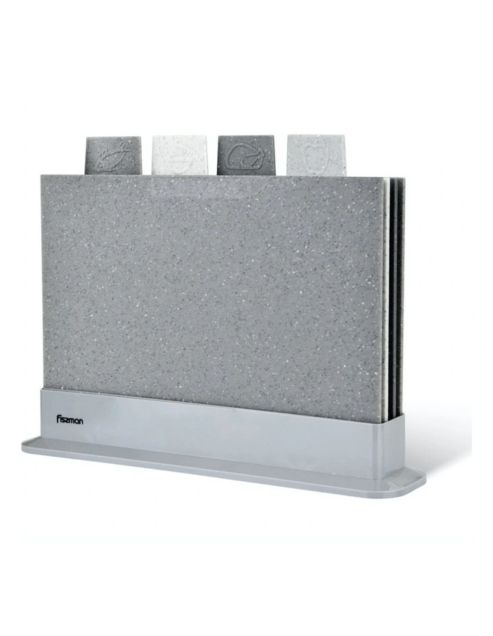 4pc Fissman Index Cutting Chopping Board Set Grey 29x22.5cm image 1