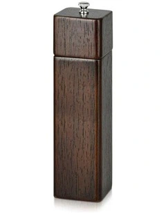 Fissman Square Pepper Mill Rubber Wood Body Zinc Alloy Grinder 21.5x5cm