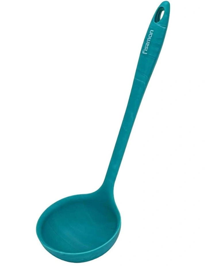 Fissman Silicone Ladle 130ml Heat Resistant Ergonomic Green 32cm image 1