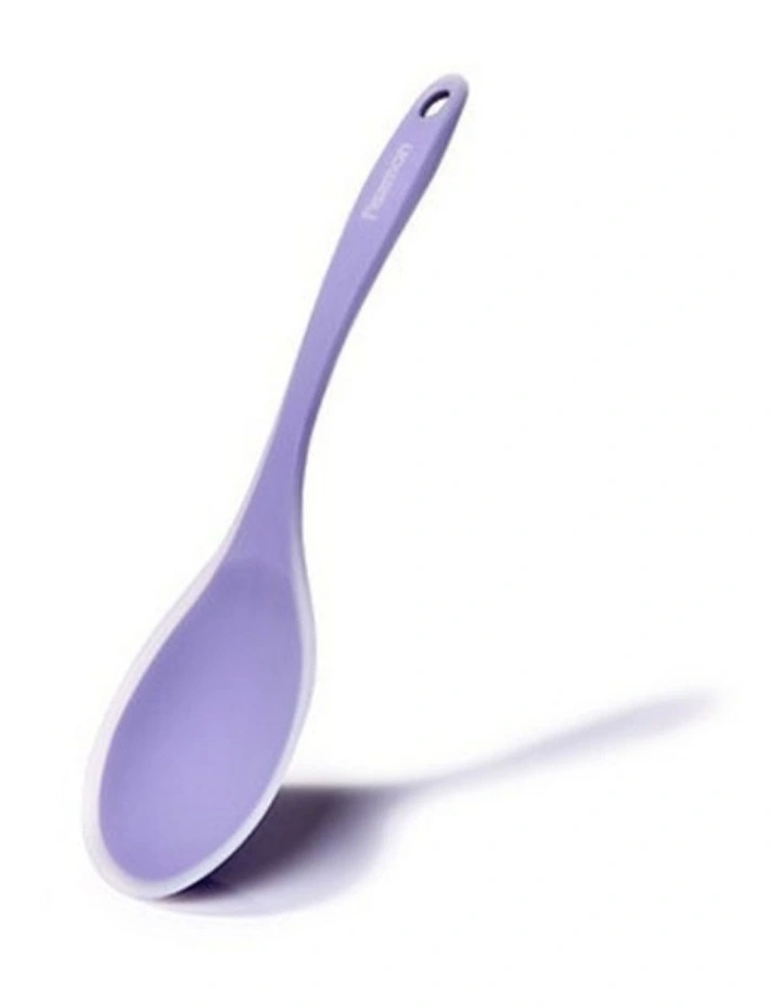Fissman Silicone Serving Spoon Heat Resistant Non-Scratch Tool Purple 30cm image 1