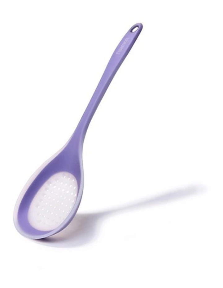 Fissman Silicone Slotted Spoon Heat Resistant Non-Scratch Tool Purple 34cm image 1