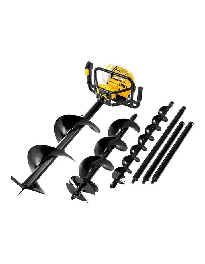 Giantz Post Hole Digger Petrol Motor Drill Extension Auger Bits Kits image 1